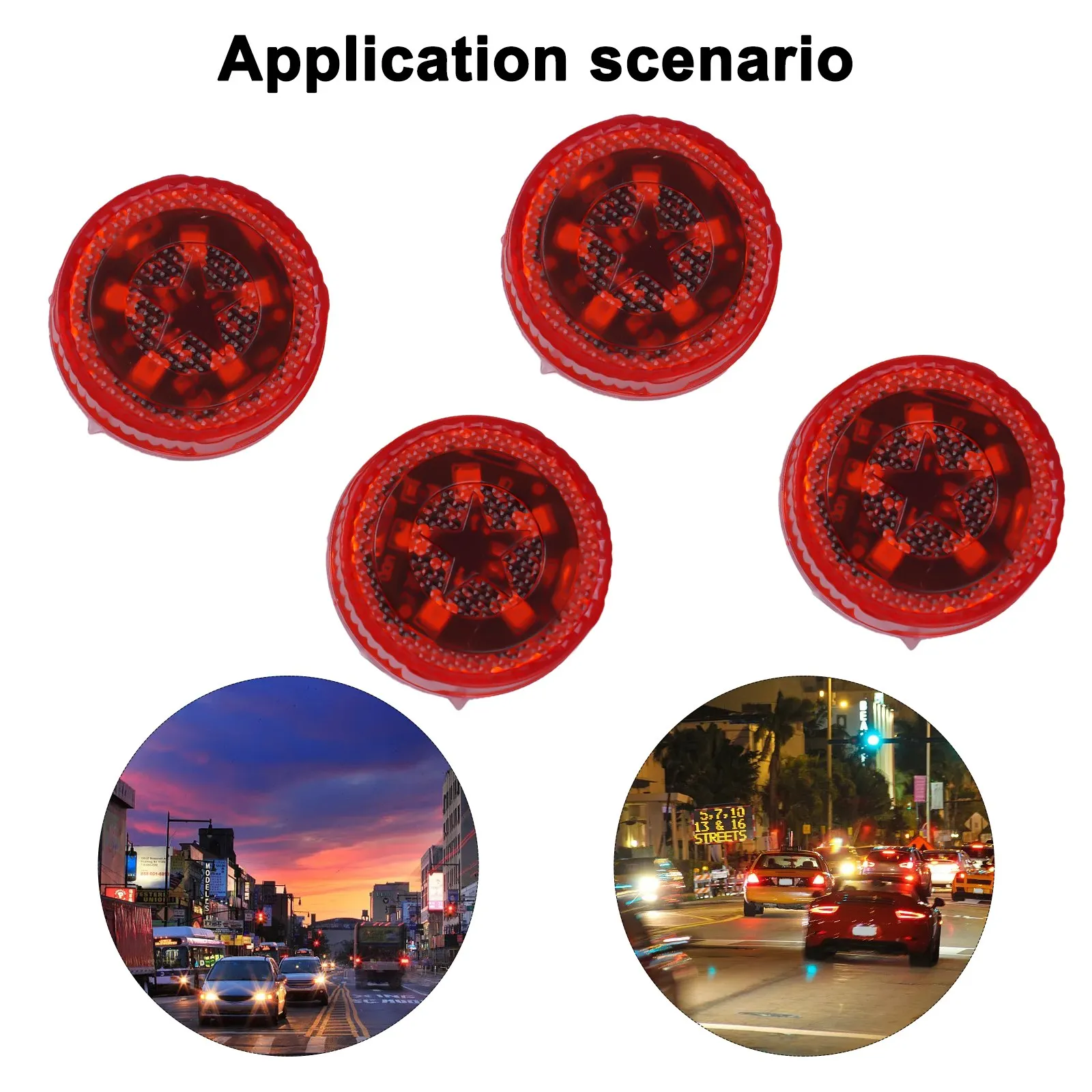 4 Pcs/Set Red Car Wireless 5-LED Door Opened Strobe Lights Build-in High-tech Component Sensor Waterproof PC Signal Lamp