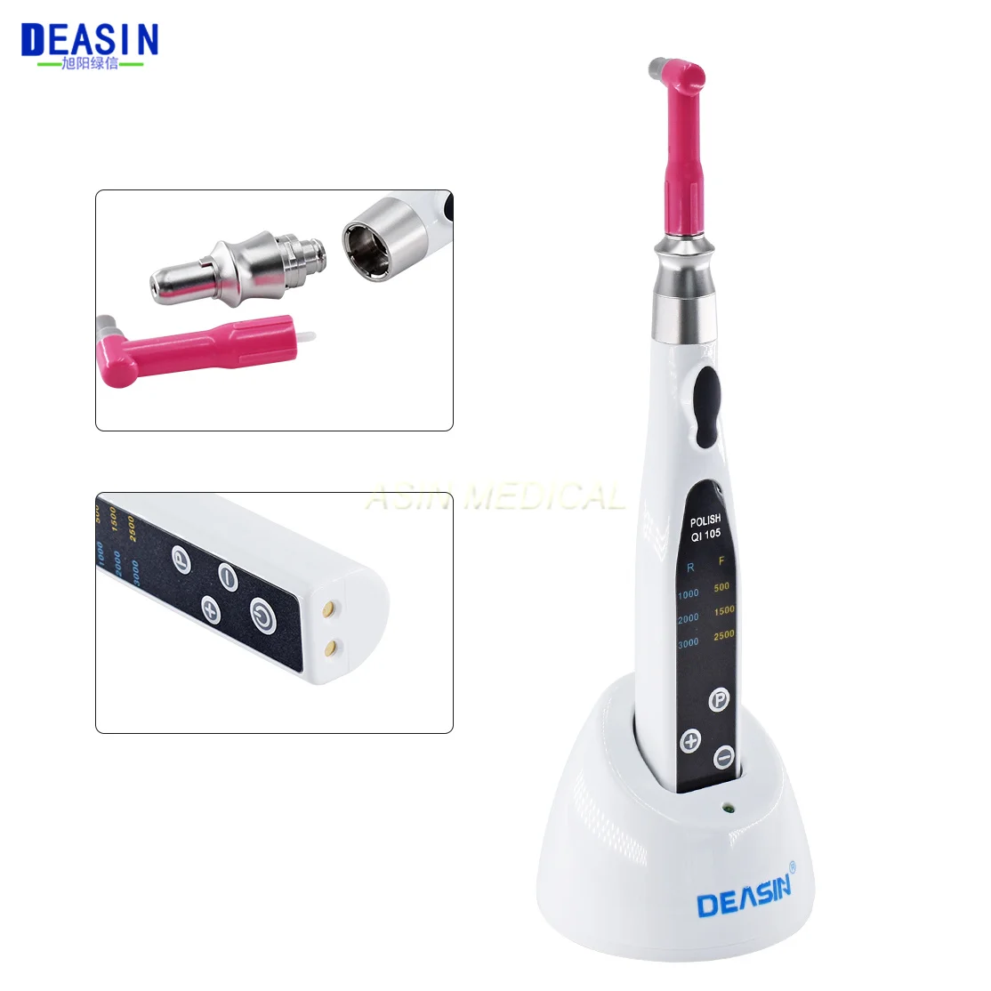 

New Dental Electric Polishing Motor Straight Prophy Handpiece Disposable Head 500-3000 rpm/min Non-LED Dentistry Tools