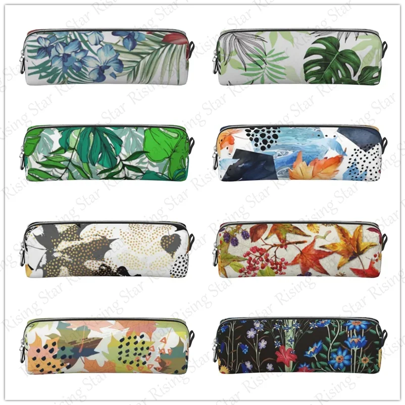 Daisies, sunflowers, leaves Pencil Box Multifunctional Stationery Storage Bag School Supplies Pencil Bag Student Gift