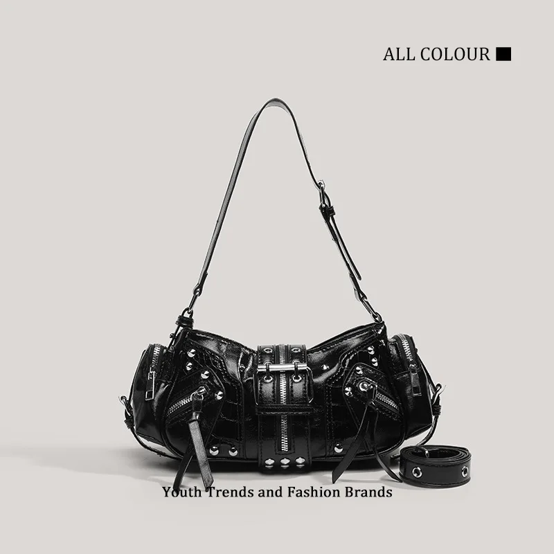 

Новая модная сумка в стиле ретро Y2K для женщин, уникальный дизайн, сумка через плечо для поездок на работу, мотоциклетная сумка-кроссбоди, стильная женская сумочка