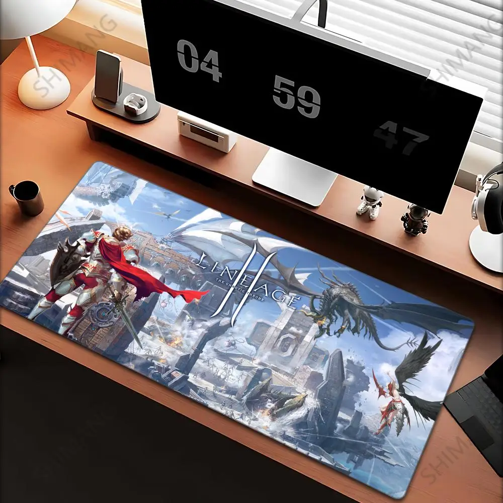 

Large Desk Mat Lineage 2 Mouse Pad Pc Gamer Rug Gaming Accessories Tapis De Souris Deskmat Laptop Carpet Mats Anime Mousepad Xxl