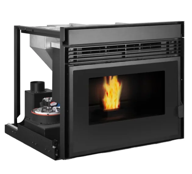 Chimenea moderna de acero para interiores, estufas de pellets con Control remoto, chimenea sin humo para sala de estar, uso en cocina, fácil inserción instantánea