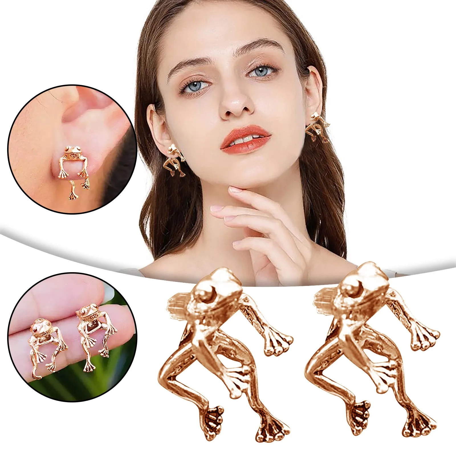 Funny Earring Retro Cute Gothic Animal Pirecing Stud Earring Women Men Funny Animal Stud Earrings Ear Piercing Jewelry Gift