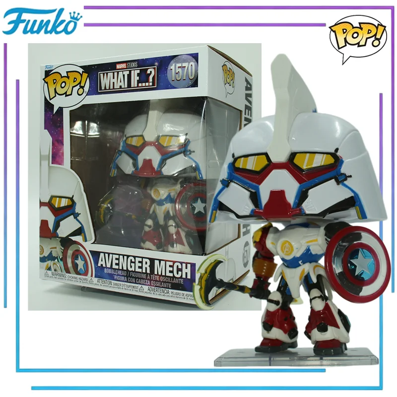 

Funko POP Marvel Что, если... Виниловая фигурка Super Avenger Mech, коллекционный декоративный подарок, игрушка