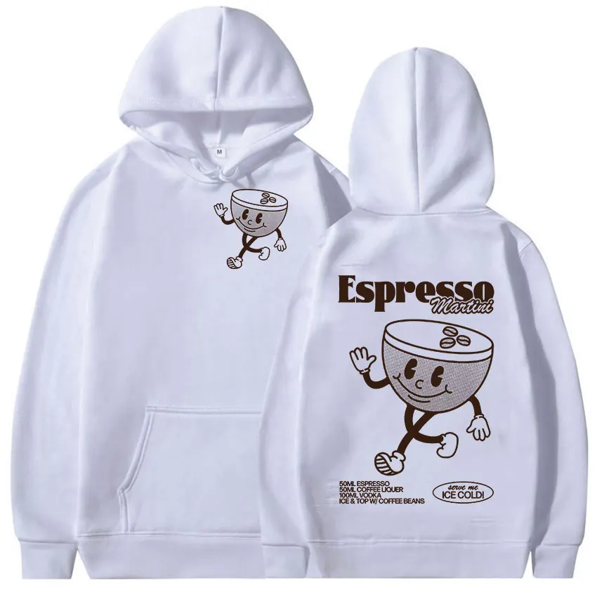 2024 Espresso Martini Cocktail Cartoon Print Hoodie Men Women Harajuku Fashion Pullover Sweatshirt Casual Cute Oversized Hoodies