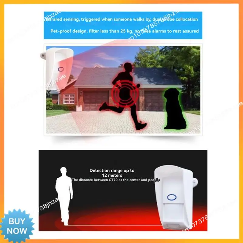 

A10R 433Mhz Outdoor Waterproof Wireless Infrared Detector Long Range For Home Security Systems Wifi/GSM Alarms
