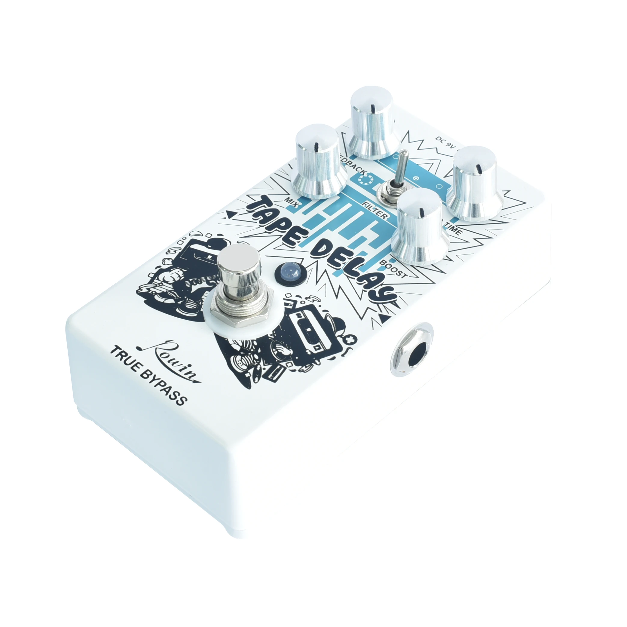 Rowin Tape Delay Guitar Effect Pedal with Reverb Boost Effect, Combined with Bass Effects, Wide Range Delay RE-01