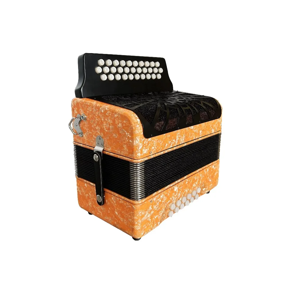 المهنية JB3112D الأكورديون Diatonic 31 أزرار 12 باس 3 جوقة البرتقال السليلويد أزرار بيضاء المواد الخشبية