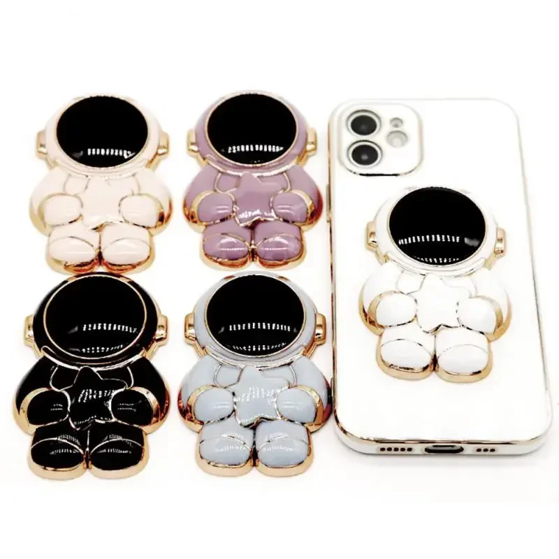 Soporte de anillo para teléfono, soporte de astronauta de dibujos animados con pasta tridimensional, soporte para teléfono móvil