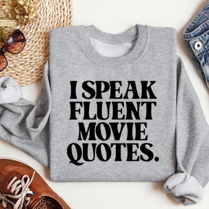 أنا أتكلم بطلاقة يقتبس مضحك كم طويل البلوز فيلم عاشق لأفضل صديق برتقالي مروحة هدية الشتاء الدفء مطابقة هوديس