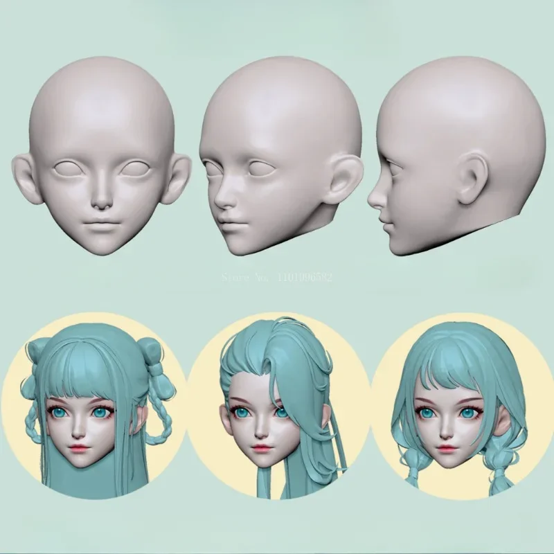 A Variety of Sizes Correct Proportion Polymer Clay Figure Silicone Face Mold DIY Animation Cartoon Character Face Making Mold