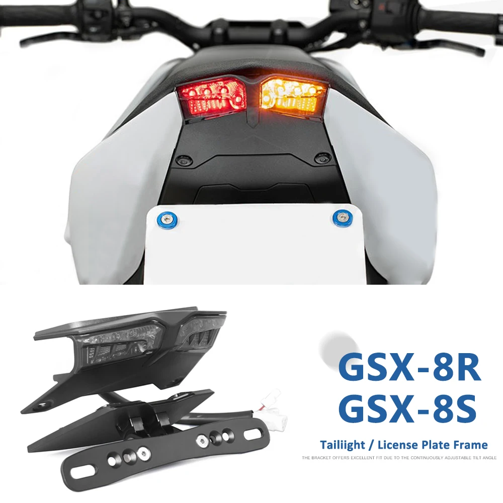 

LED Tail Light Turn Signal BracketFender Eliminator Motorcycle Folding License Plate Holder For Suzuki GSX-8S GSX-8R 2026 2025