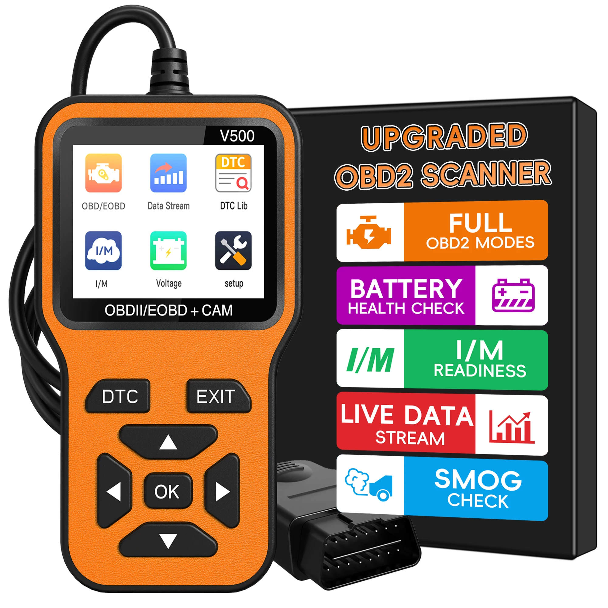 Car OBD2 Scanner Code Reader Engine Fault Code Reader Scanner CAN Diagnostic Scan Tool Read and Clear Error Codes