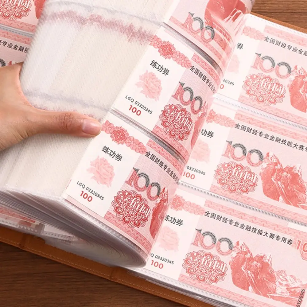 PU Leather Money Savings Binder Large Capacity with Combination Lock Cash Storage Book 1000 Pockets Savings Binder