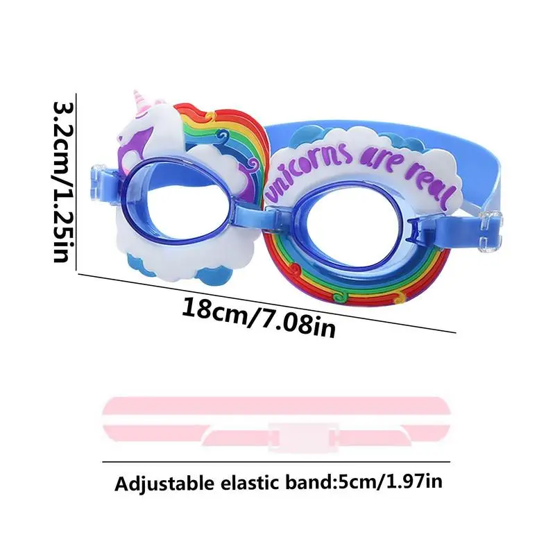 Óculos de natação profissional Girl Cartoon Swim Óculos com Ear Plug Waterproof Anti Fog Swim Eyewear para crianças Kids Gifts