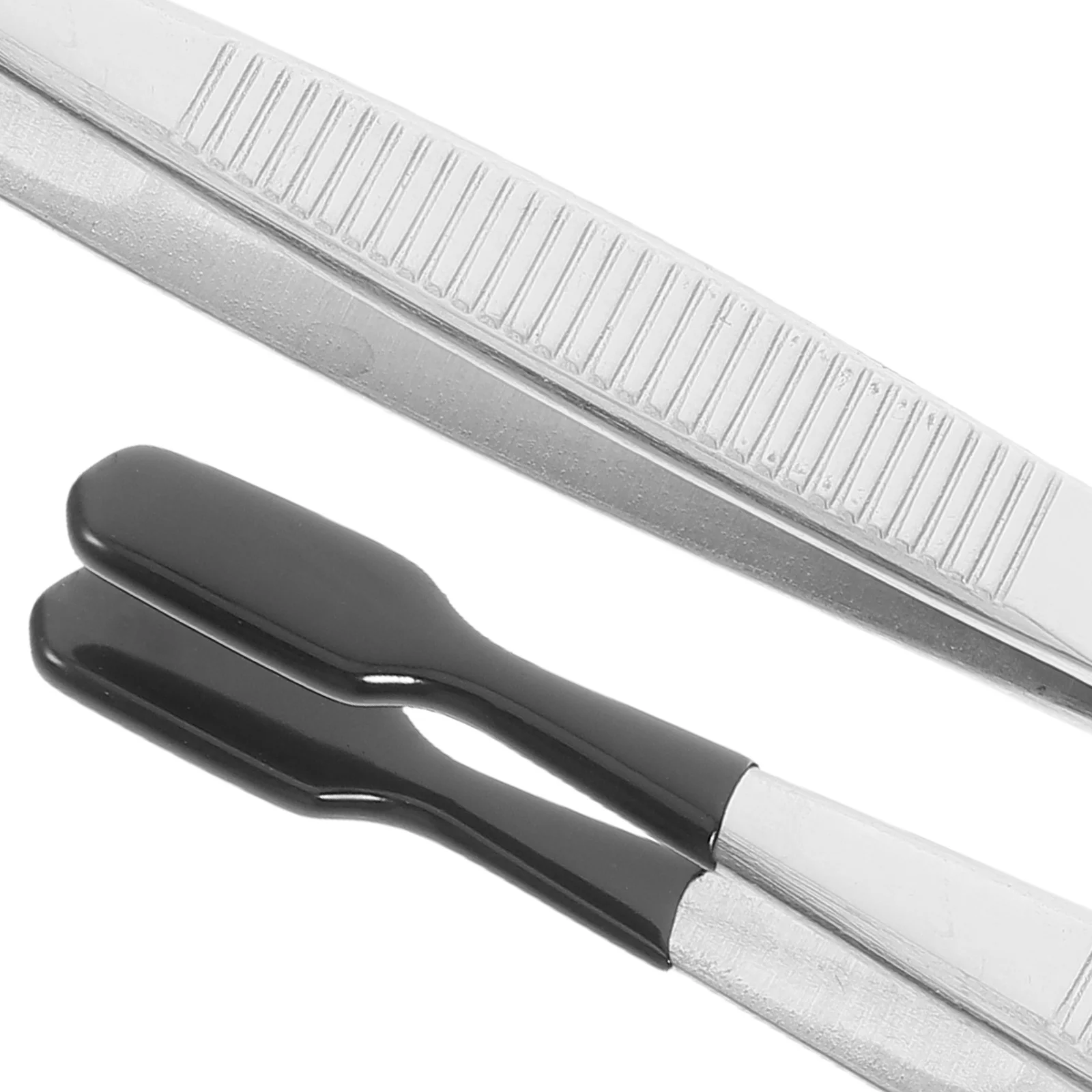 2 Stuks Nep Wimper Pincet Siliconen Tip Niet Marring Lange Rechte Pincet Voor Ambachtelijke Sieraden Munt Stempel Lab Hobby gereedschap