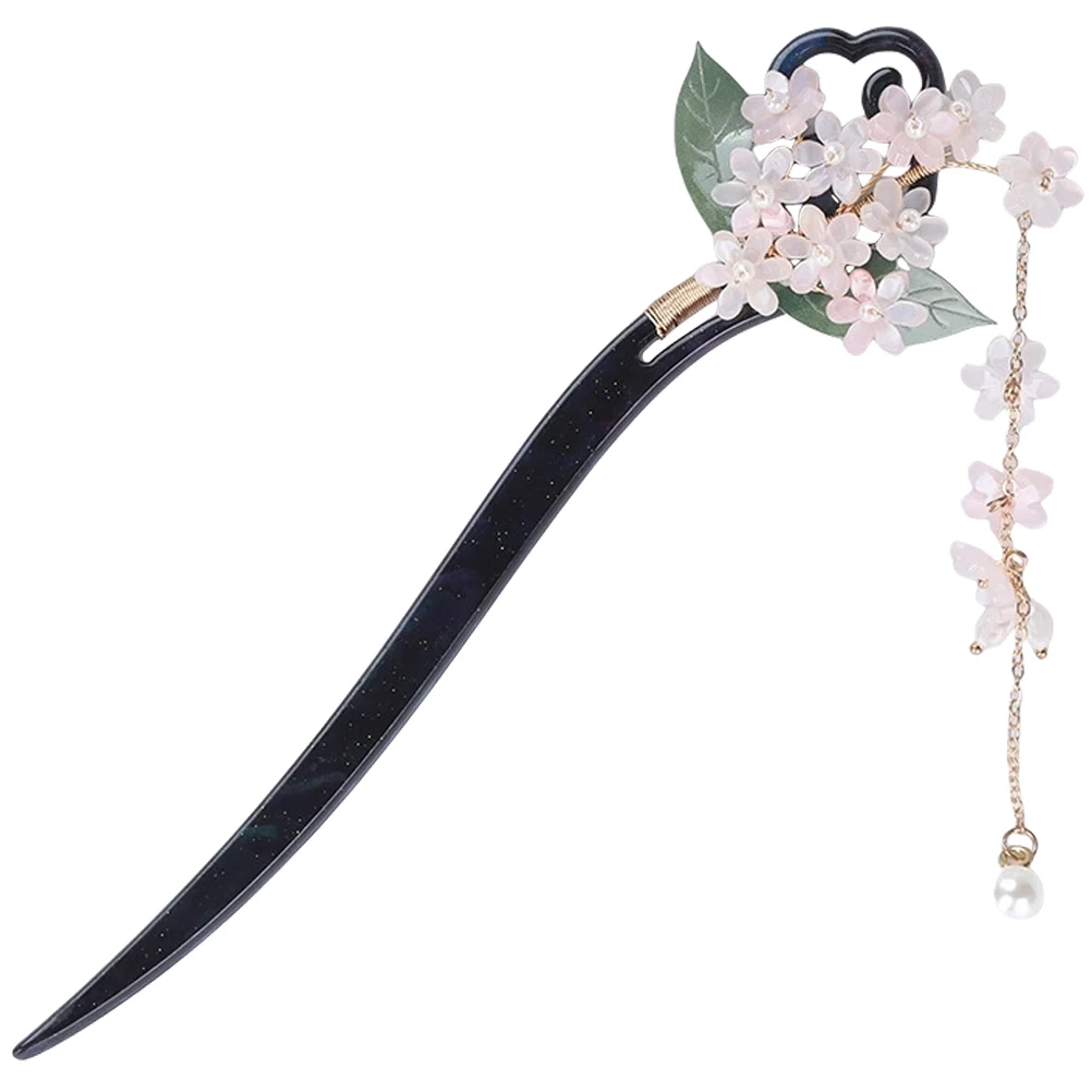 

Vintage Hair Chopstick For Women Flower Decor Minimalist Bun Stick Metal Hairpin Sturdy Smooth Formal Bridal Wedding Hair