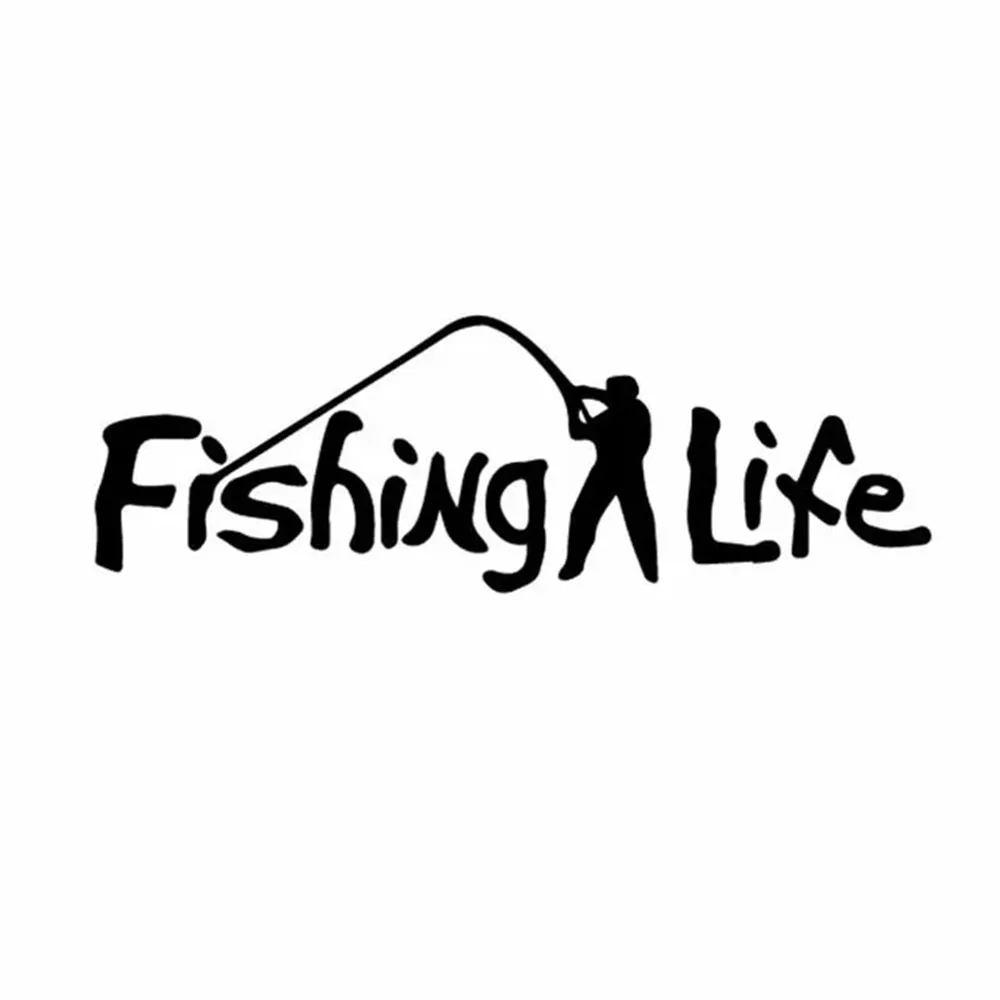 

16.6X5.5CM Fishing Life Theme Vinyl Decal, Angler Sticker for SUV Truck Van Laptop Water Bottle, Waterproof Auto Exterior Decor