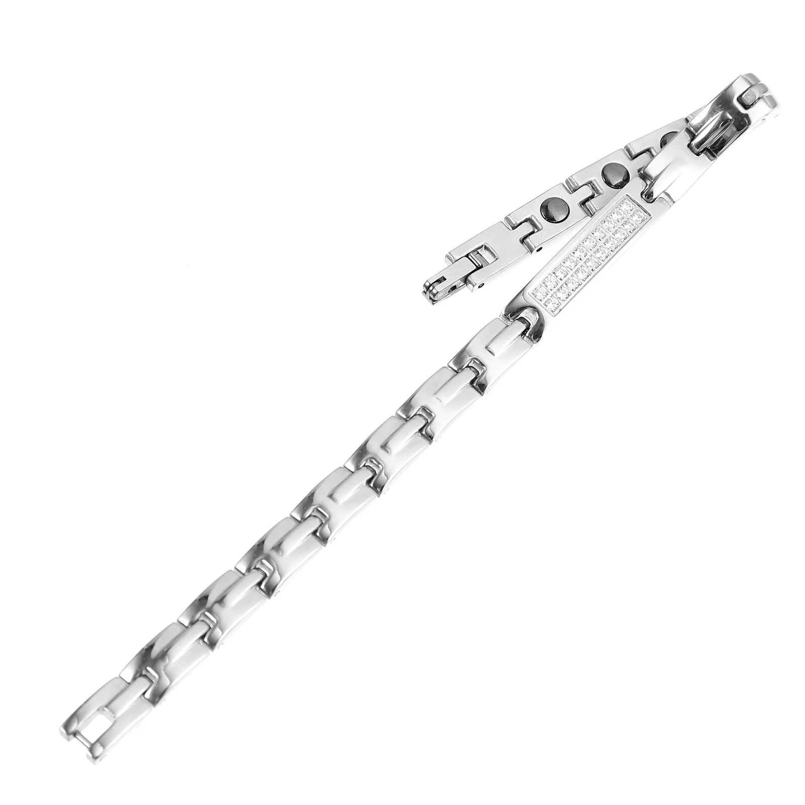 

Magnetic Bracelet Stone Wrist Chain Silver Color Birthday Gift Women Ankle Magnetic Bracelet Chain Durable Easy Wear