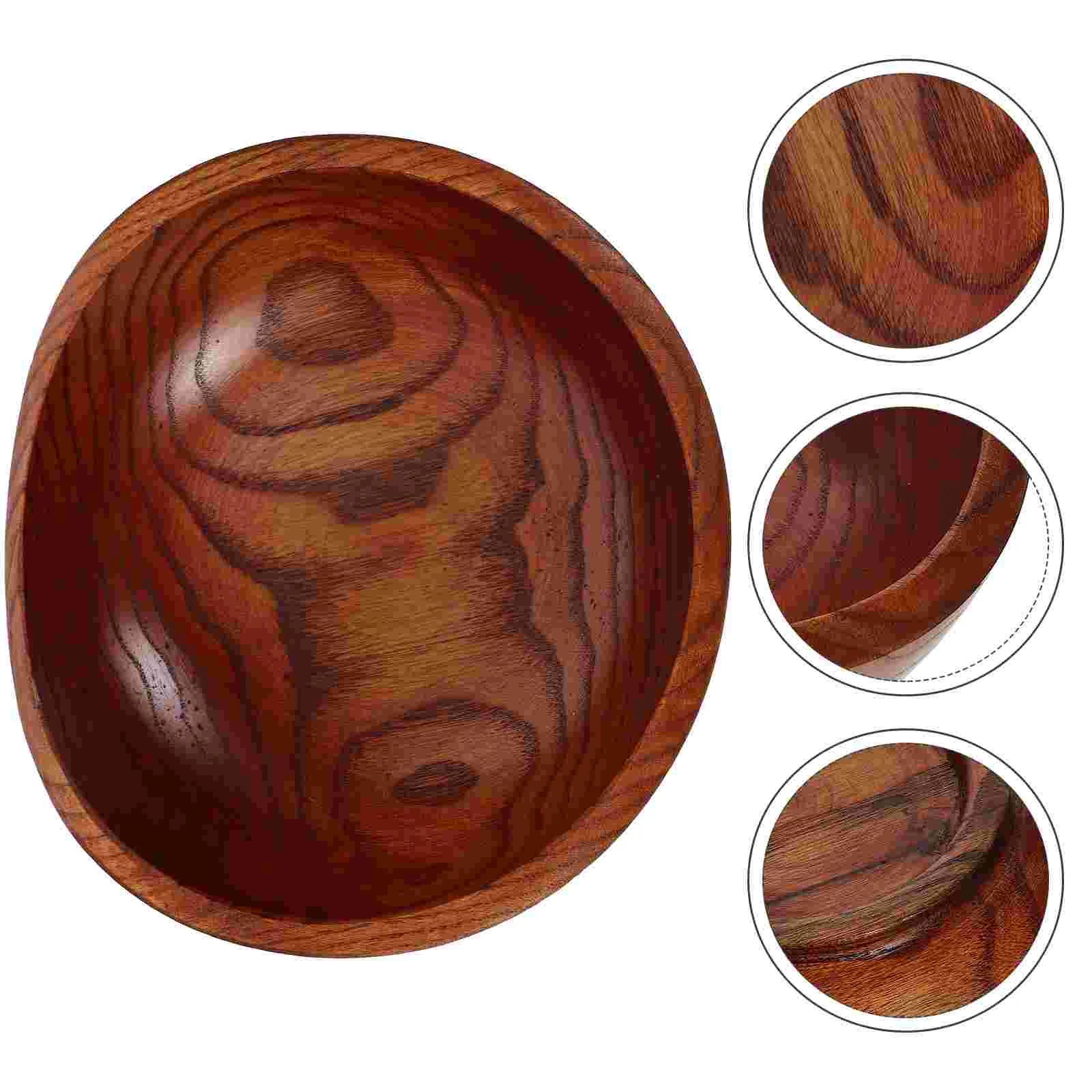 

Solid Wood Fruit Salad Bowl Yuanbao Jujube Creative Snack Seasoning Style Five Bowls Wooden Large Serving Bread