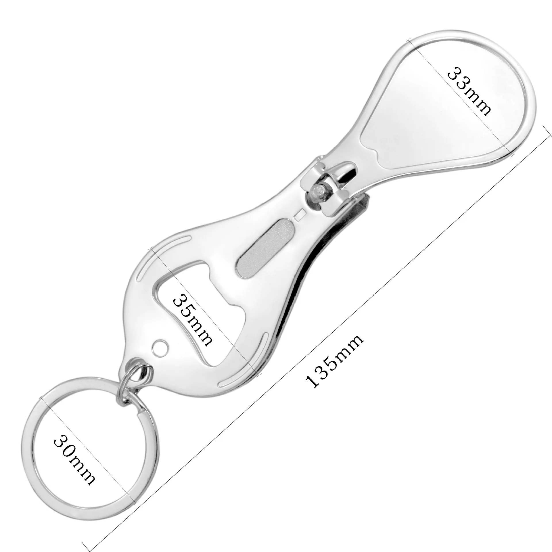 Multifunction 3 in 1 Nail Clippers Bottle Opener Keychain Stainless Steel Nail Trimmer Cutter Fingernail Clipper Manicure Tools