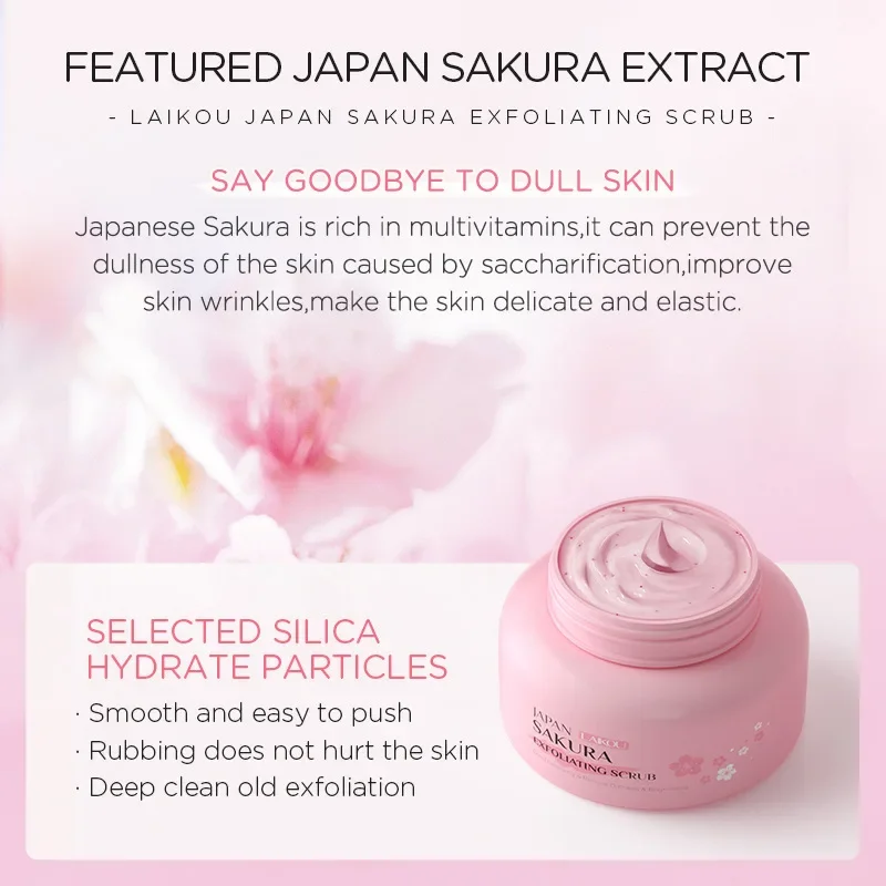 LAIKOU 100g Sakura Exfoliating Peeling Gel Facial Scrub Moisturizing Nourishing Repair Scrubs Face Cream Beauty Skin Care