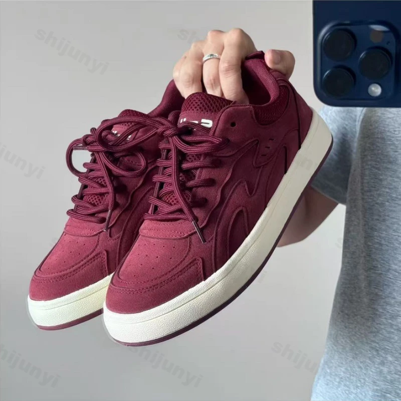 

Vintage Men's Canvas Shoes 2025 Autumn New Outdoor Non Slip Platform Casual Sneakers Comfort Lace Up Height Increase Board Shoes