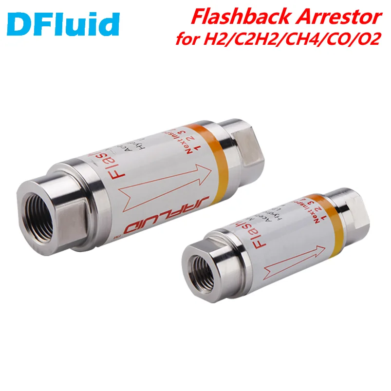 SS316 Flashback Arrestor FBA Hydrogen Acetylene H2/C2H2/CH4/O2/LPG 1/4 3/8 1/2 in Female NPT Stainless Steel replace Wittgas