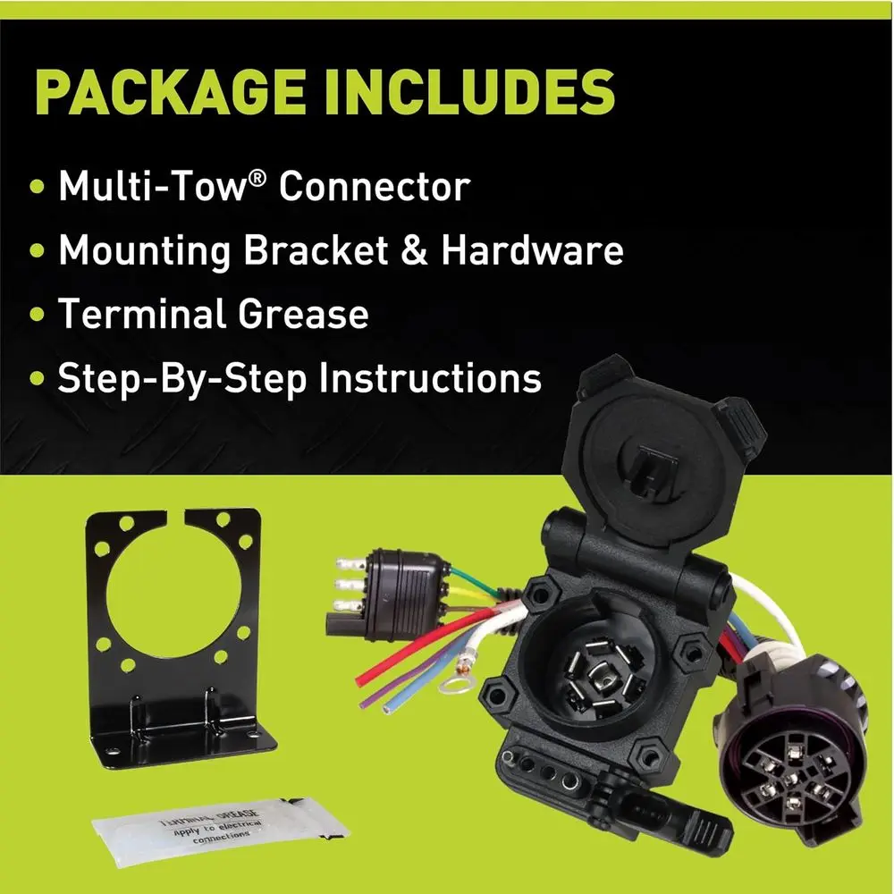 حلول سحب هوبكنز 47180 التحمل متعدد السحب 4 شفرات مسطحة إلى 7 شفرات RV ومجموعة أسلاك مسطحة #2