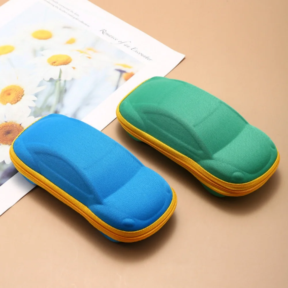 KLASSNUM Children's Sunglasses Case Kids Boys Girls Car Shaped Glasses Case Cartoon Hard EVA Zipper Optical Glasses Storage Box - view 3