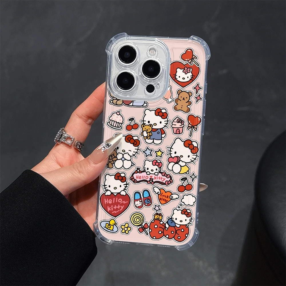 

Hello Kitty Cat Clear Phone Case For IPhone15 Pro Max IPhone 16/15/14/13/12/11/x/xs/xs Max Woman Phone Cases Hellokitty Toys