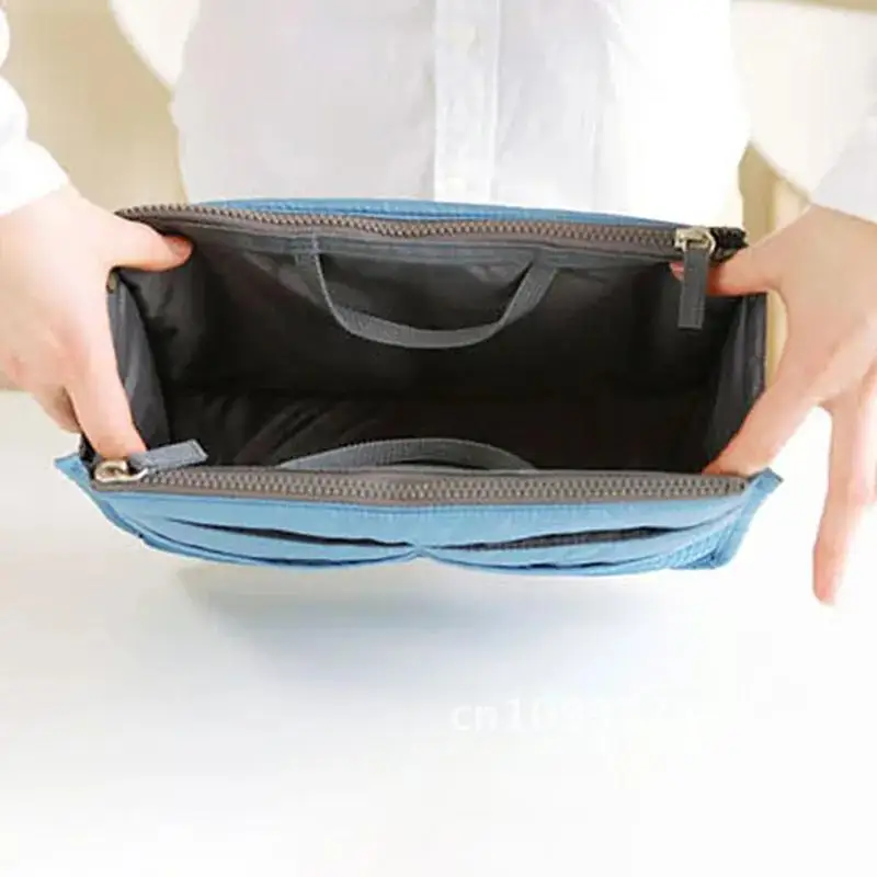 

Organizer Insert Bag Women Nylon Travel Insert Portable Handbag Multifunction Purse Lady Makeup Cosmetic Bag Cheap Female Tote