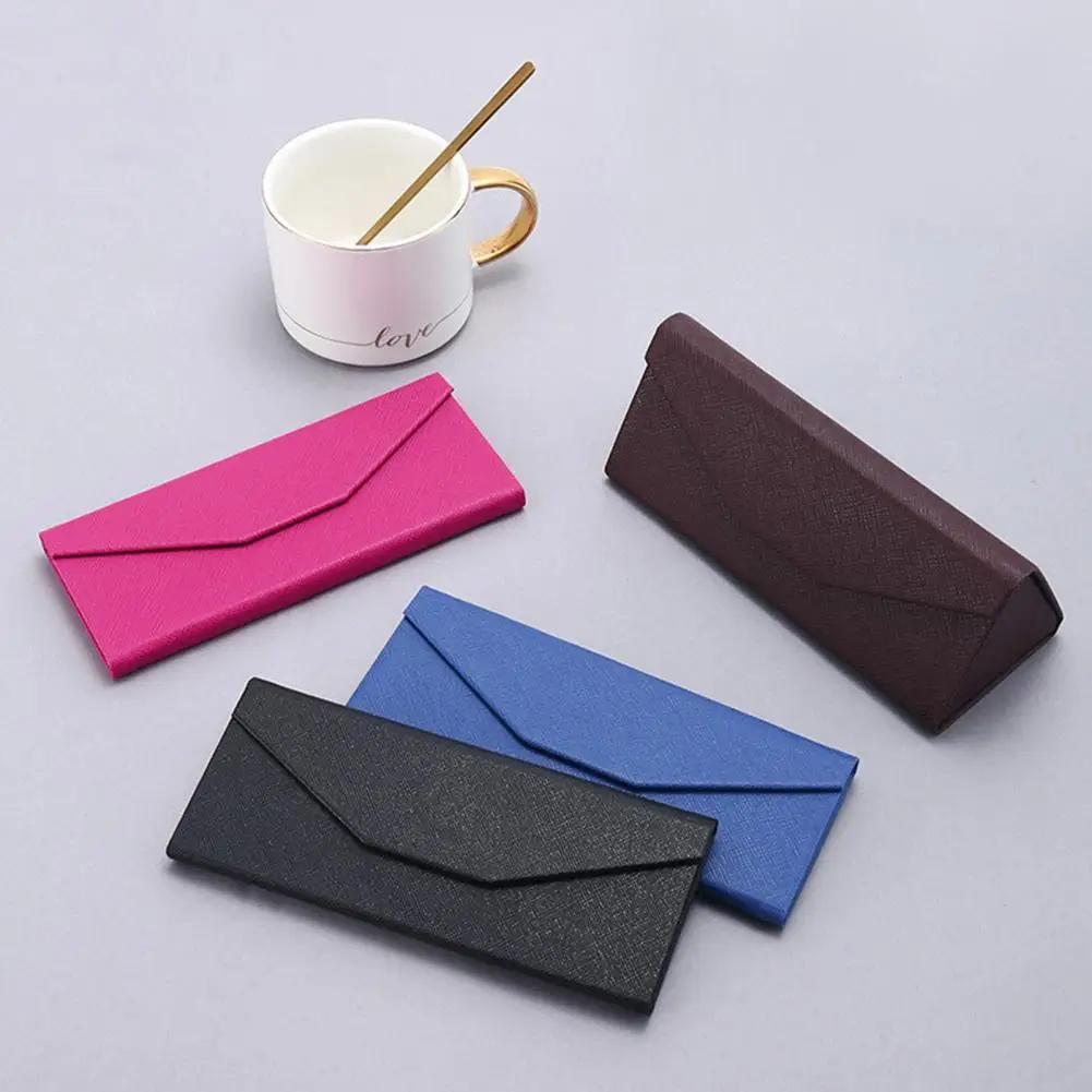 Glasses Bag Foldable Waterproof Anti-knock Strong Magnet Closure Soft Large Capacity Dustproof Triangle Glasses Storage Box