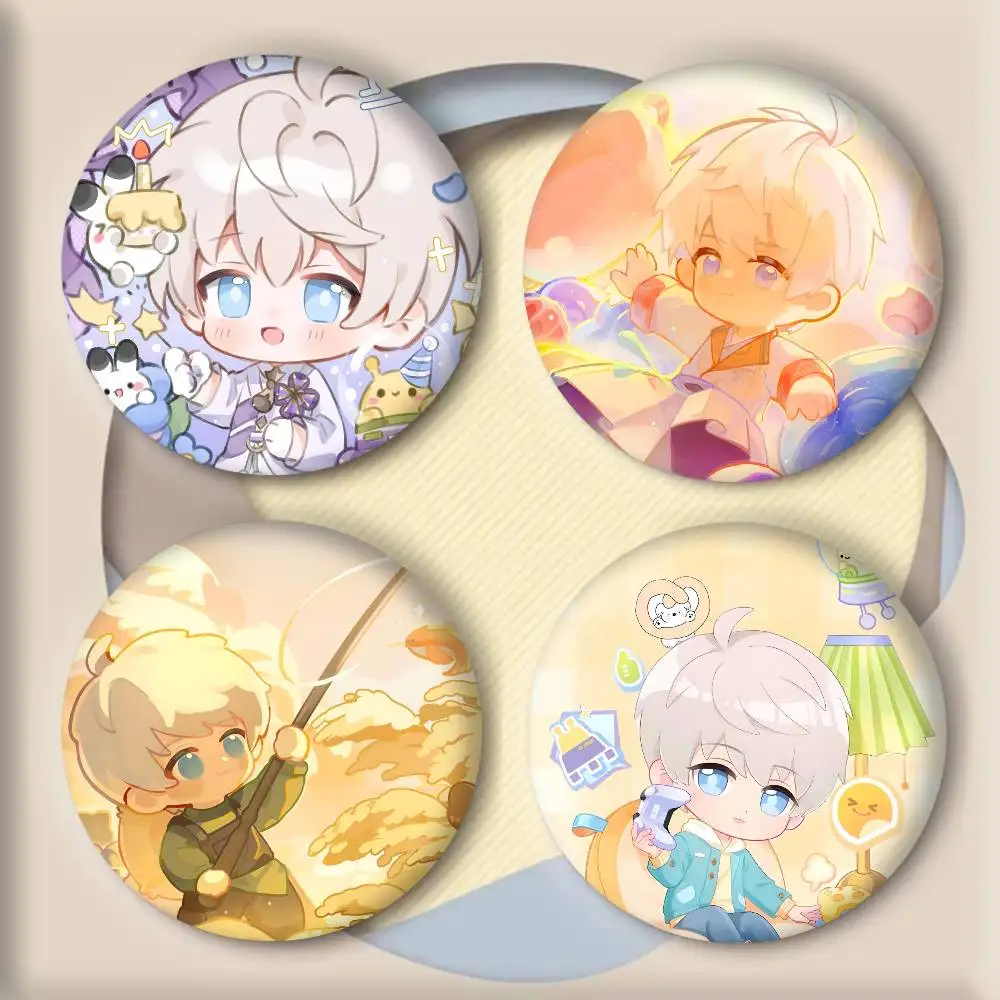 Cartoon Anime Cute Game Love and Deepspace Xavier Badge Tinplate Round Laser Brooch Clothes Backpack Accessories Lapel