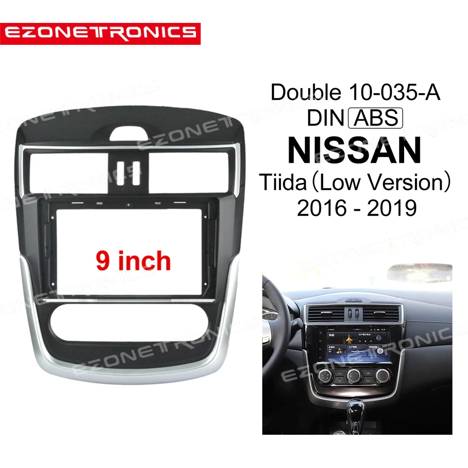 

9 Inch Car Fascia For NISSAN Tiida Low Version 2016-2019 Double Din Car Dvd Frame Fascias Install Panel Dash Mount Installation