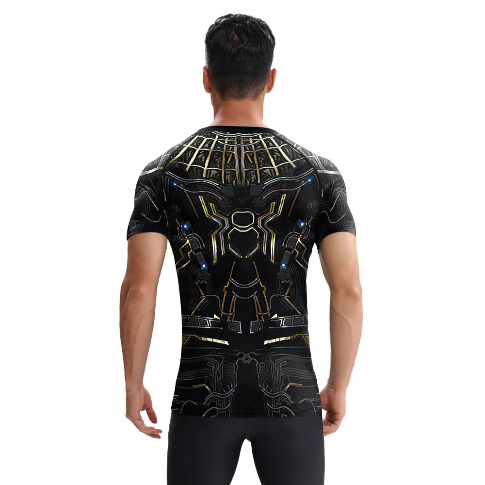 Summer 3D Printing Spider T-Shirt Men Short-Sleeved Clothing Superhero Costumes Fashion Trend Sports Compression Tops Tees