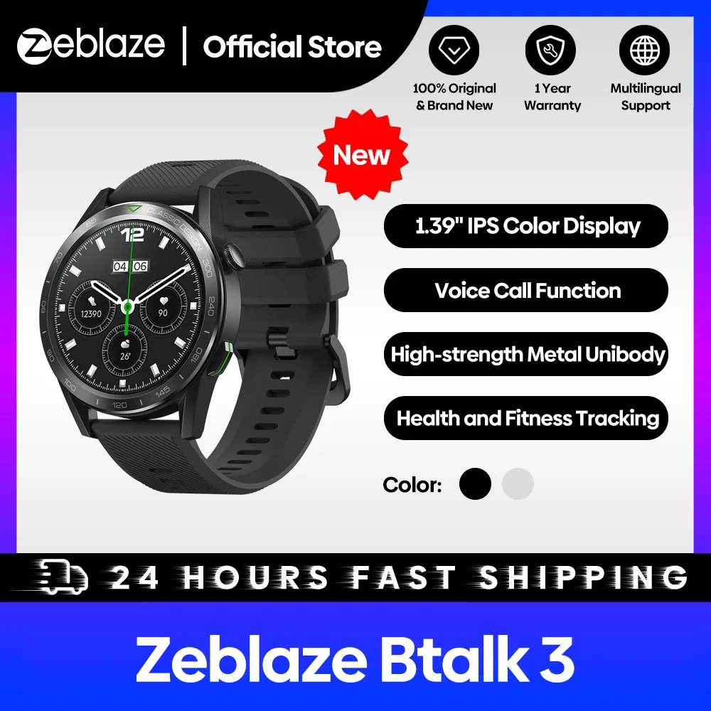 

[Мировая премьера] Zeblaze Btalk 3 смарт-часы Ultra HD IPS дисплей Bluetooth телефонные звонки 24H здоровье 100 + спортивные режимы смарт-часы