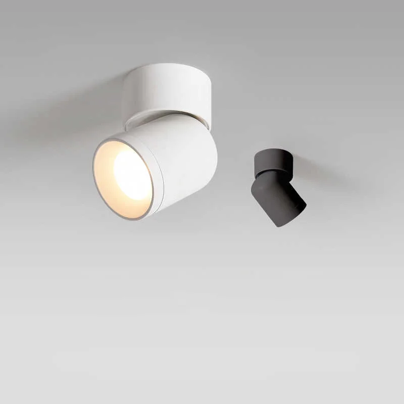 

5W/7W LED Spotlight Surface Mounted Downlight Ceiling Lamp Adjustable Angle for Living Room Bedroom Indoor Cylinder Light Decor