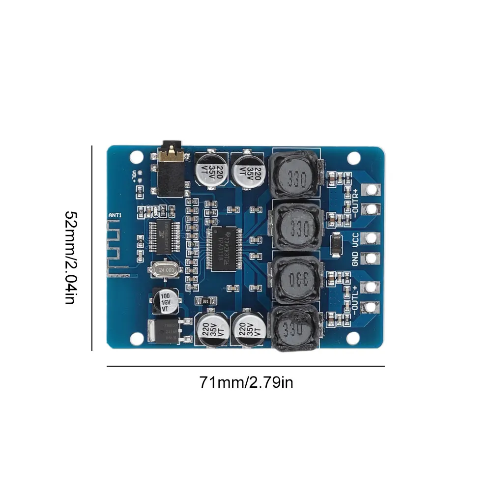 XH-M314 2 Channel Audio Amplification Module Bluetooth-Compatible TPA3118 2*45W DC 12-28V for Car Smart Home Theater Subwoofer