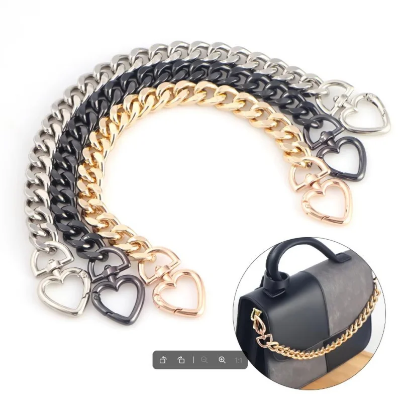 1pc catena per borsa in metallo estensore per tracolla catena per borsa a forma di cuore per ciondoli accessori, tracolla per borse a tracolla allungata