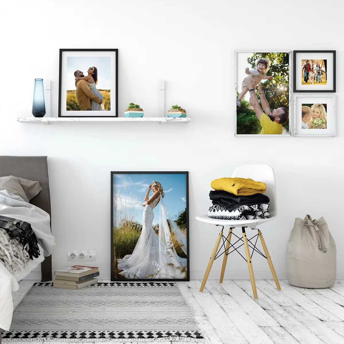 ملصق قابل للتخصيص، لوحة فنية جدارية مخصصة لعيد الميلاد لديكور المنزل، قم بتخصيص صورتك المفضلة والمشاهير والمناظر الطبيعية #3