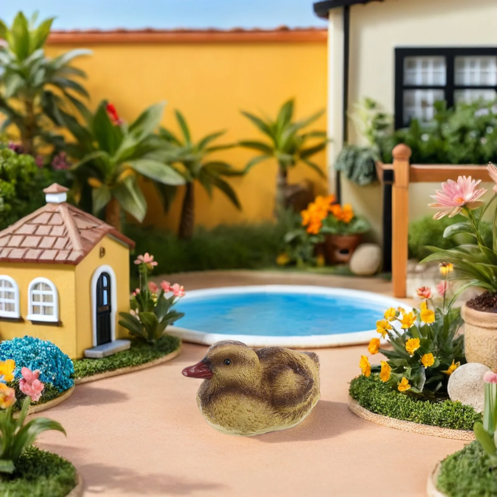 

1Pair Floating Duck Outdoor Resin Decor Realistic Small Floating Statue Backyard Pond Garden Ornament Float Sculpture
