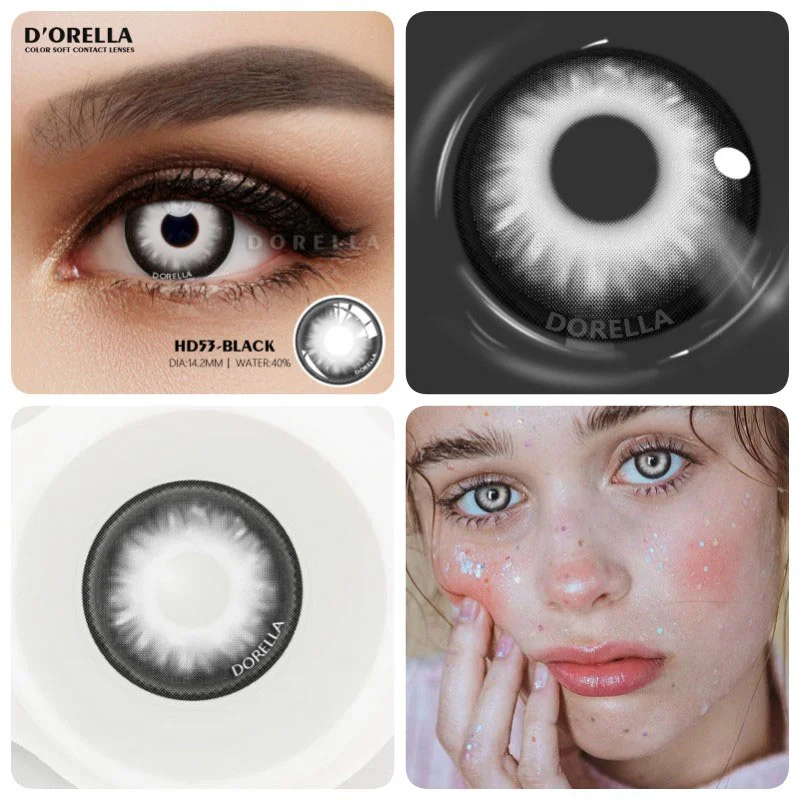 D\'ORELLA 2pcs Colored Contact Lenses For Eyes Cosplay Colored Lenses Blue Contact Lenses Beauty Pupils Halloween Eye Color Lens