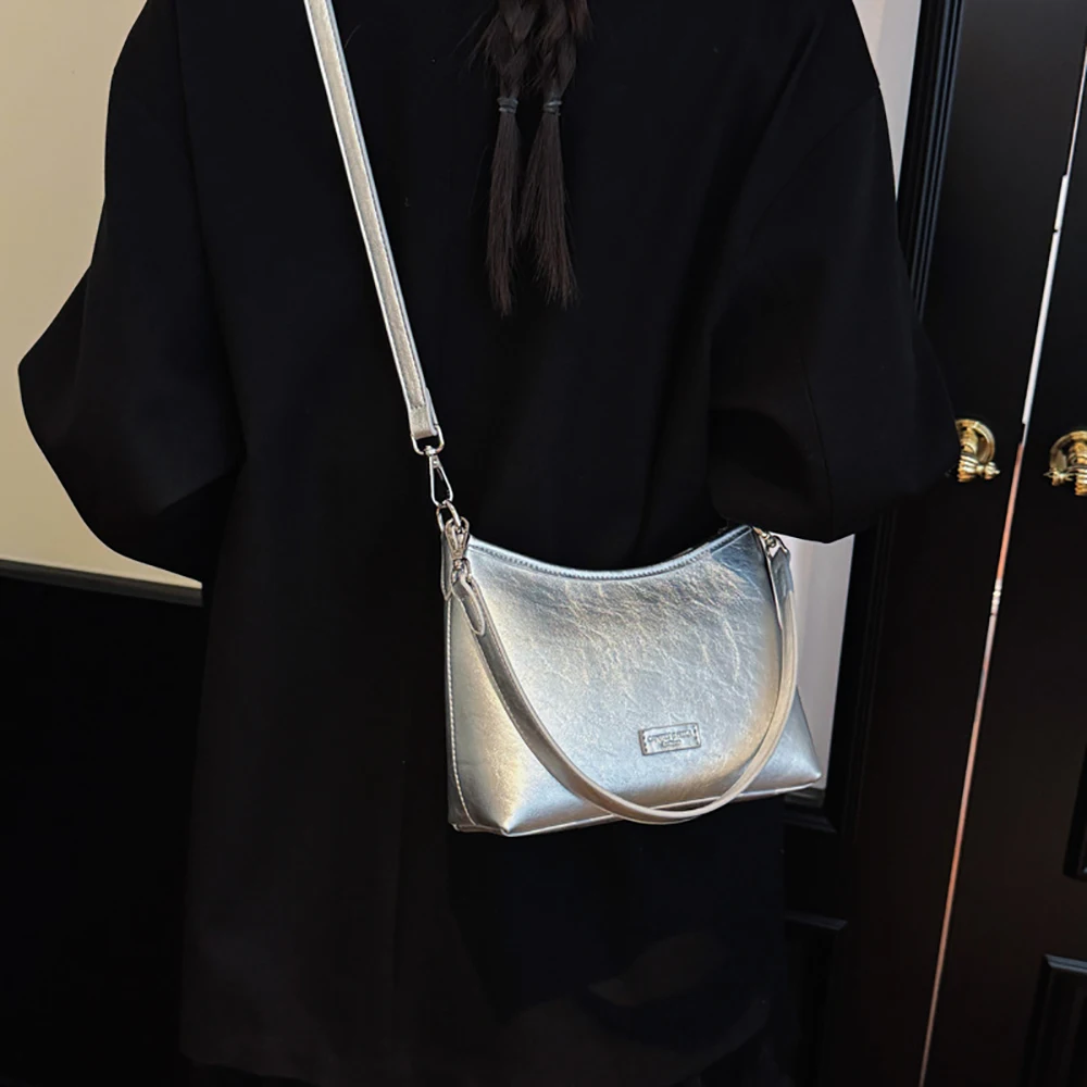 Vintage Commute Square Crossbody Bag for Women High Grade PU Leather Soft Temperament Shoulder Bag Fashion Underarm Packs