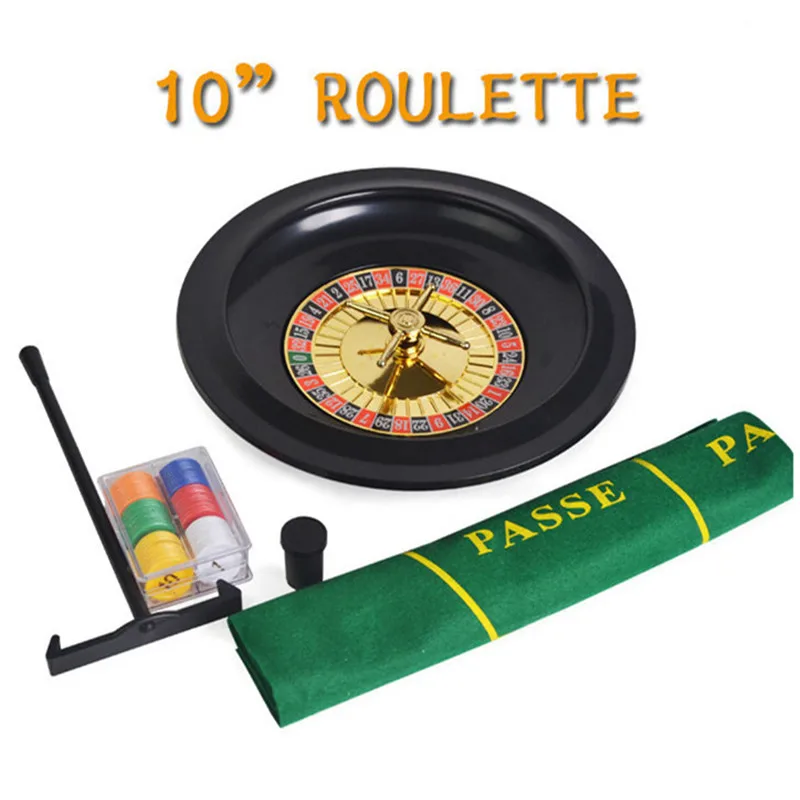 

10" Roulette Wheel Wood Bingo Game Poker Chips Set Roulette Casino Roulette Entertainment High Quality Party Game 1pcs