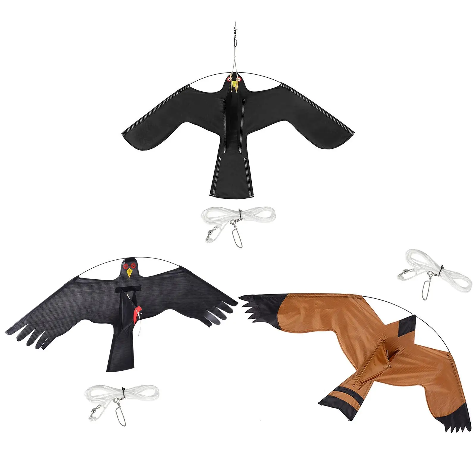 Cometa voladora de 120x65cm, cometa repelente de aves, cometa de pájaro aterrador para parque de jardín