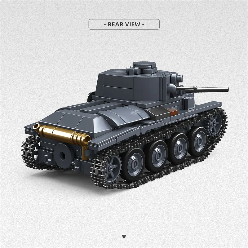 World War II ทหารรุ่น 38T-A light tank ประกอบบล็อกอาคารเด็ก 6-12 ปีของเล่น moc ครึ่งรถของขวัญ