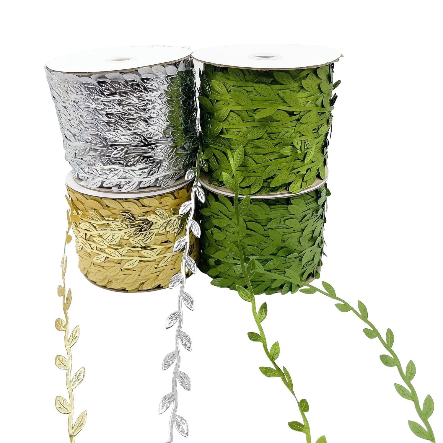 Cinta de Hojas Artificiales de 200m, Hojas Verdes de Hiedra, para Decoración del Hogar, Bodas, Manualidades, Coronas, Scrapbooking, Flores Artificiales