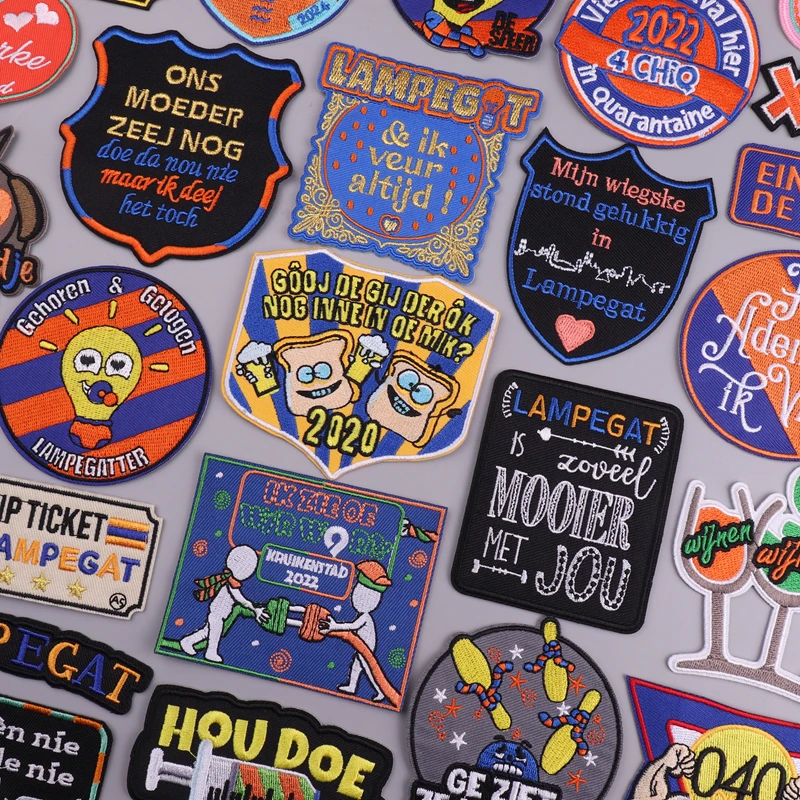Lampegat Embroidery Patch On Clothes Netherland Carnival Iron On Patches For Clothing Emblem Applique Badge Stick Diy