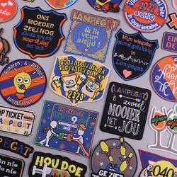 Lampegat Embroidery Patch On Clothes Netherland Carnival Iron On Patches For Clothing Emblem Applique Badge Stick Diy